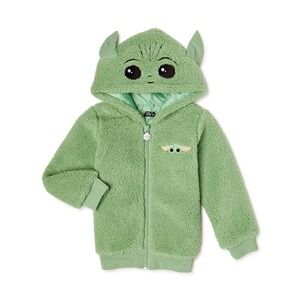 Kids Star Wars The Child Grogu Fleece Hoodie Jacket 12M Green